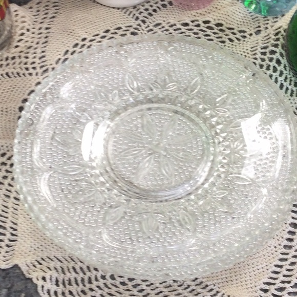 Set of 3 Heritage plates by Federal Glass. Depression glass made 1940-1955 - Picture 2 of 8